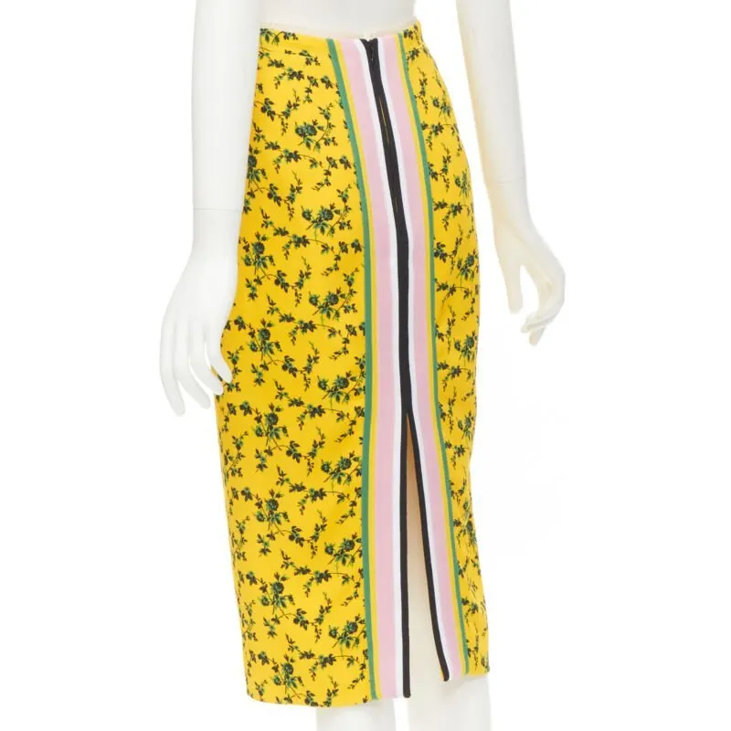 N°21 Leaf Print Skirt Yellow Viscose Never worn - Back View