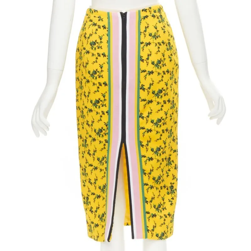N°21 Leaf Print Skirt Yellow Viscose Never worn - Box View