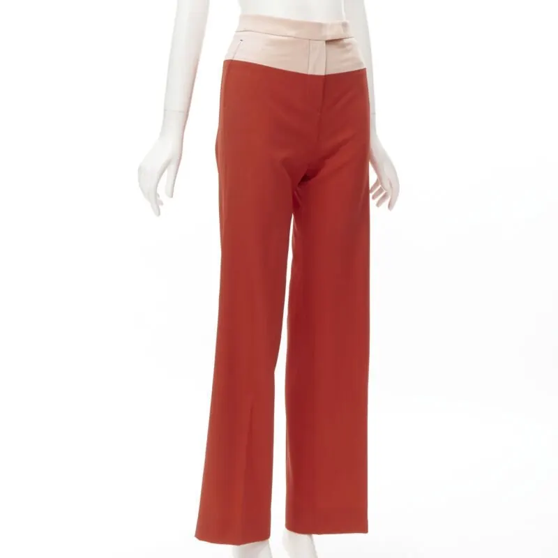 Bottega Veneta Colorblock Wide Pants Red Wool Never worn - Inside View