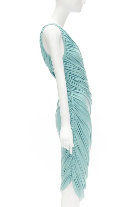 NORMA KAMALI Ruched Jersey Dress Blue Never worn - Model View