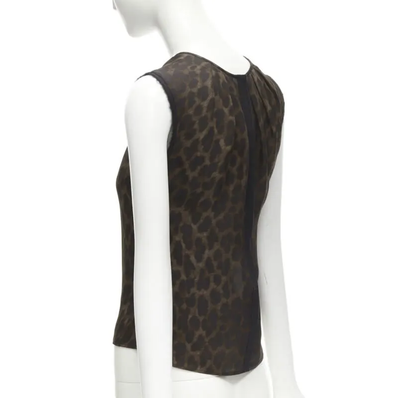 Giambattista Valli Ombre Leopard Vest Brown Silk Never worn - Box View