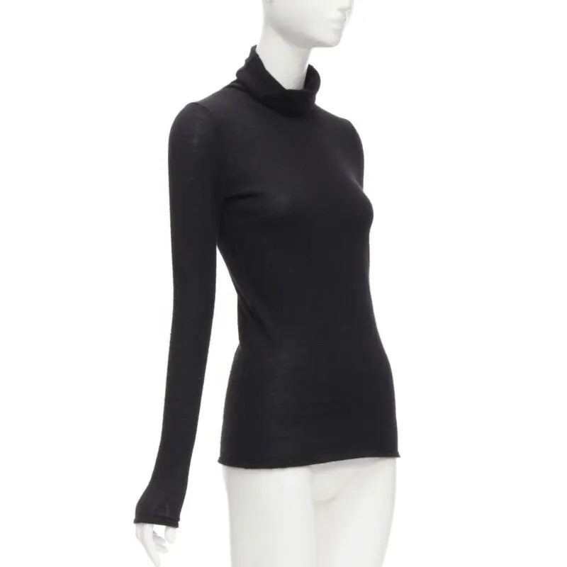 Club Monaco Italian Cashmere Sweater Black Cashmere Good - Inside View