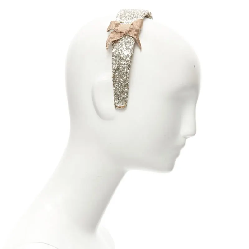 Miu Miu Gold Glitter Headband Gold Fair - Model View