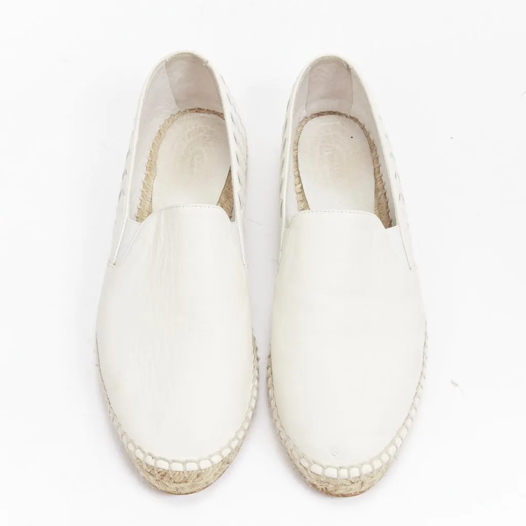 Bottega Veneta Blue Leather Espadrilles White Leather Fair - Inside View