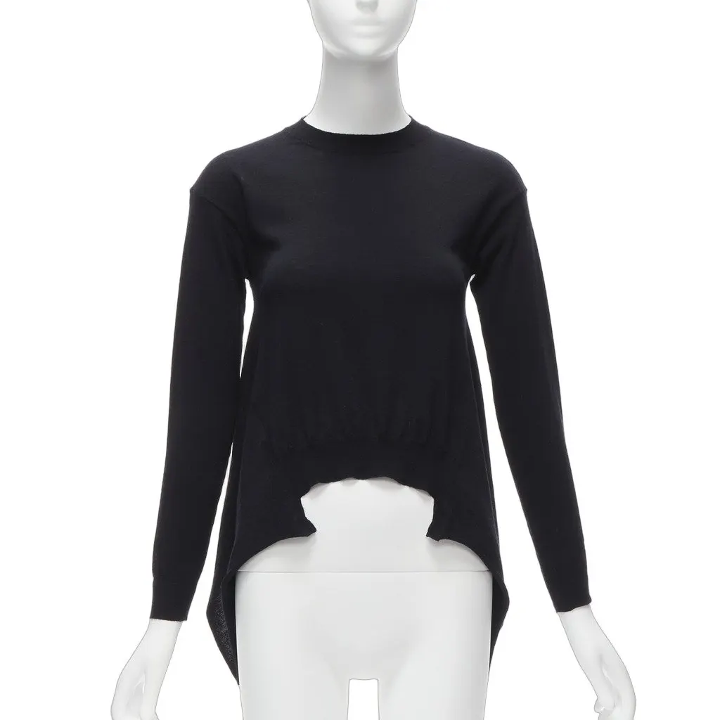 Marni Asymmetric Crew Neck Black Wool Very good - Front View