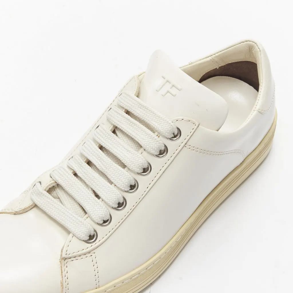 Tom Ford Classic Lace Sneakers Beige Leather Good - Box View