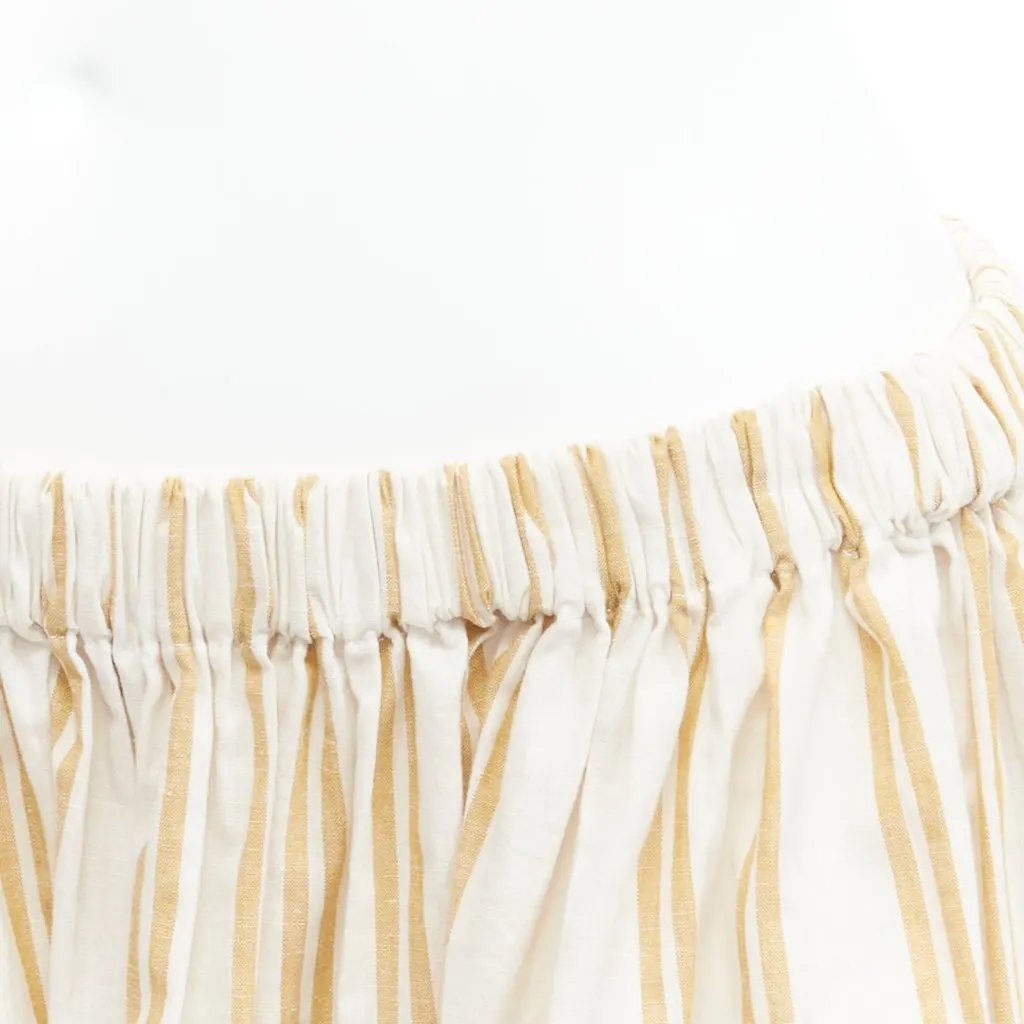 Oscar De La Renta Striped Balloon Skirt White Cotton Never worn - Back View