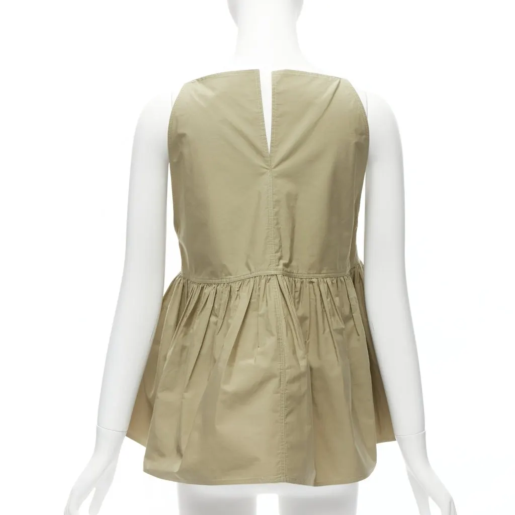 Sofie D'hoore V Neck Safari Tank Green Cotton Never worn - Box View