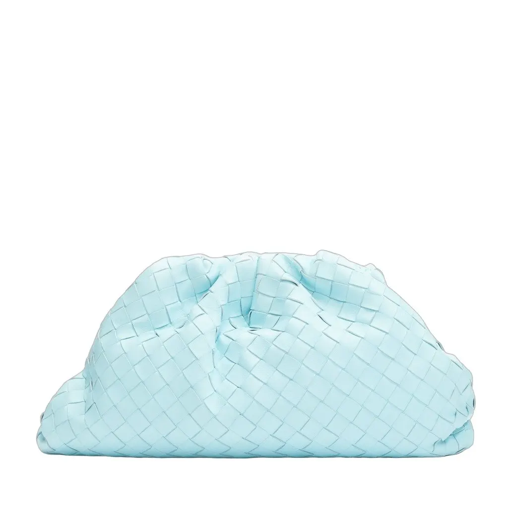 Bottega Veneta The Pouch Blue Leather Very good - Front View