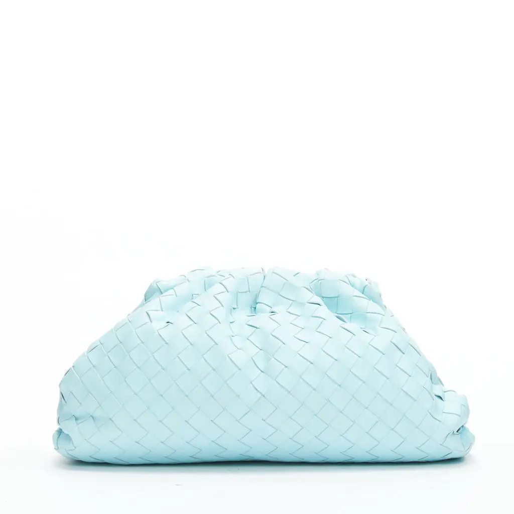 Bottega Veneta The Pouch Blue Leather Very good - Box View