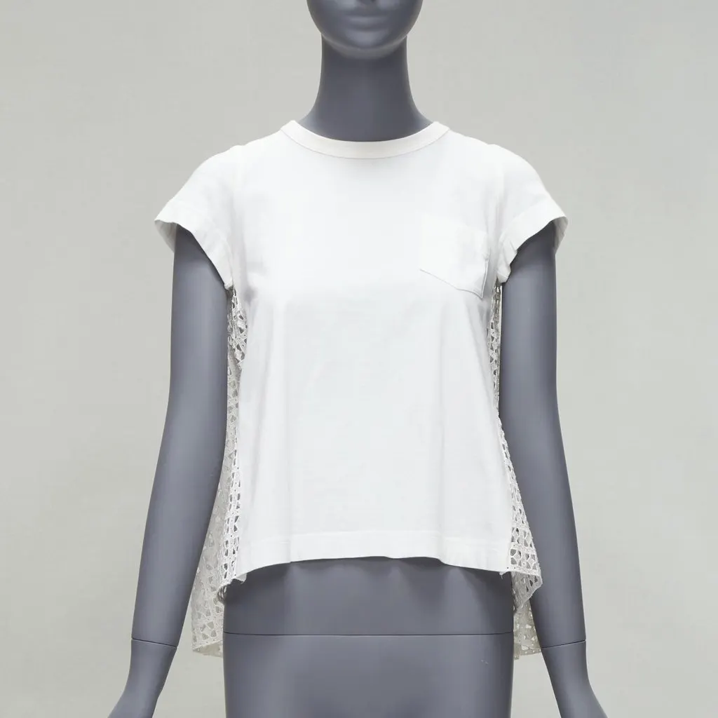 Sacai Flared Babydoll Tee White Cotton Good - Inside View