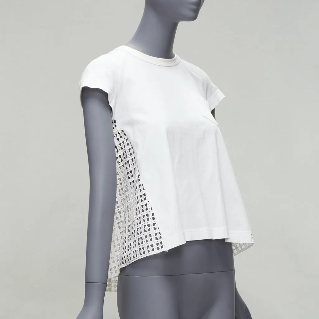 Sacai Flared Babydoll Tee White Cotton Good - Model View