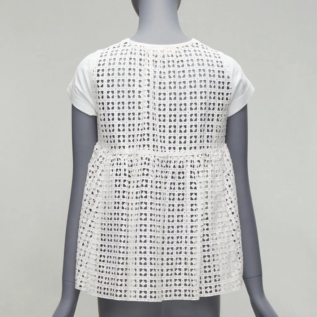 Sacai Flared Babydoll Tee White Cotton Good - Box View