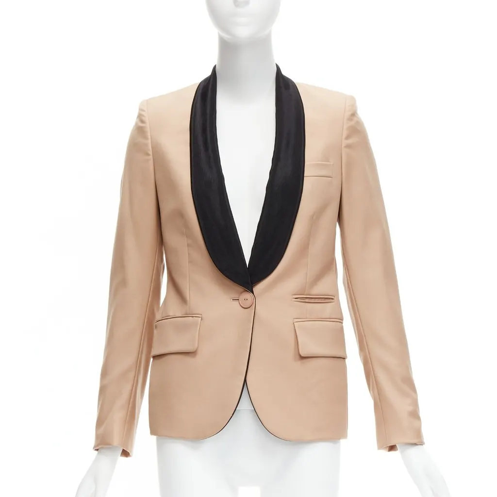 Stella McCartney Nude Multi Tux Blazer Beige Wool Very good - Front View