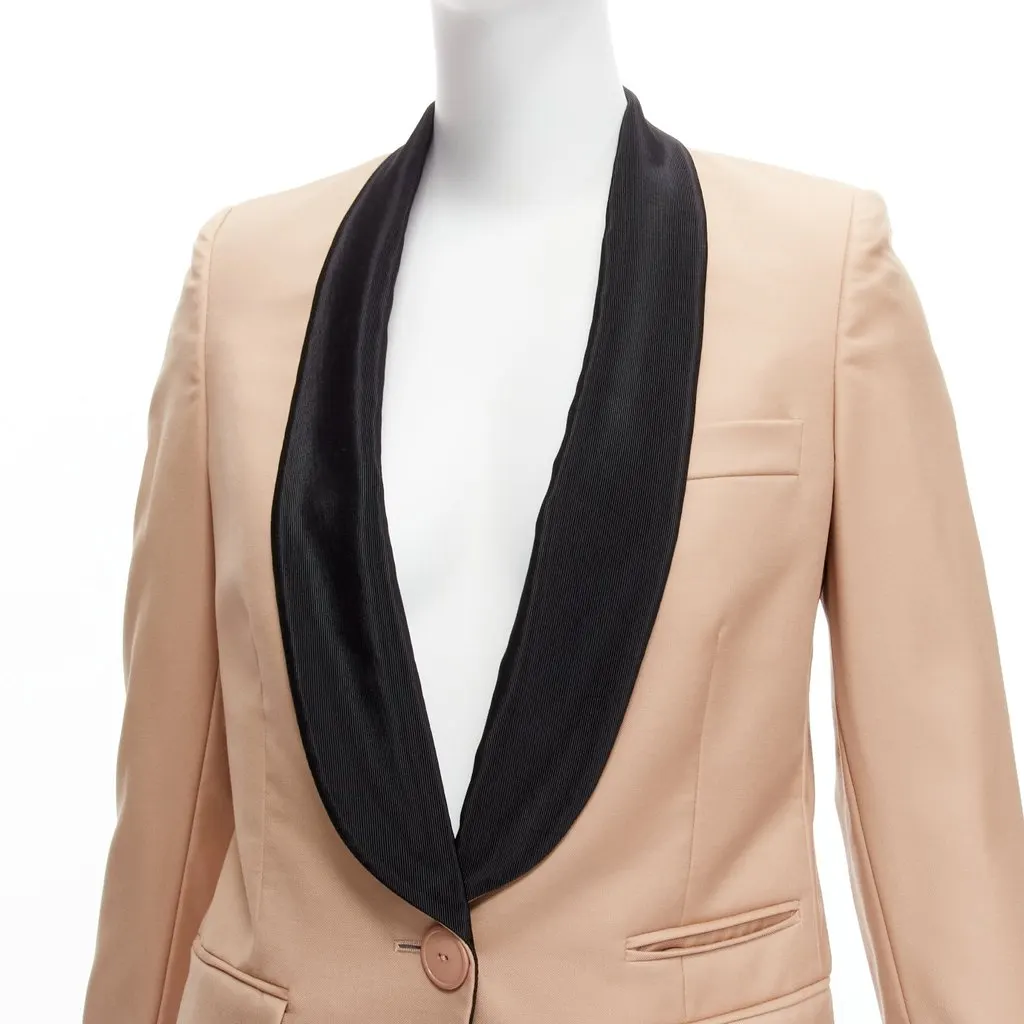 Stella McCartney Nude Multi Tux Blazer Beige Wool Very good - Back View