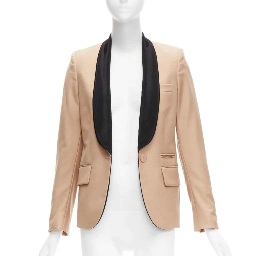 Stella McCartney Nude Multi Tux Blazer Beige Wool Very good - Inside View