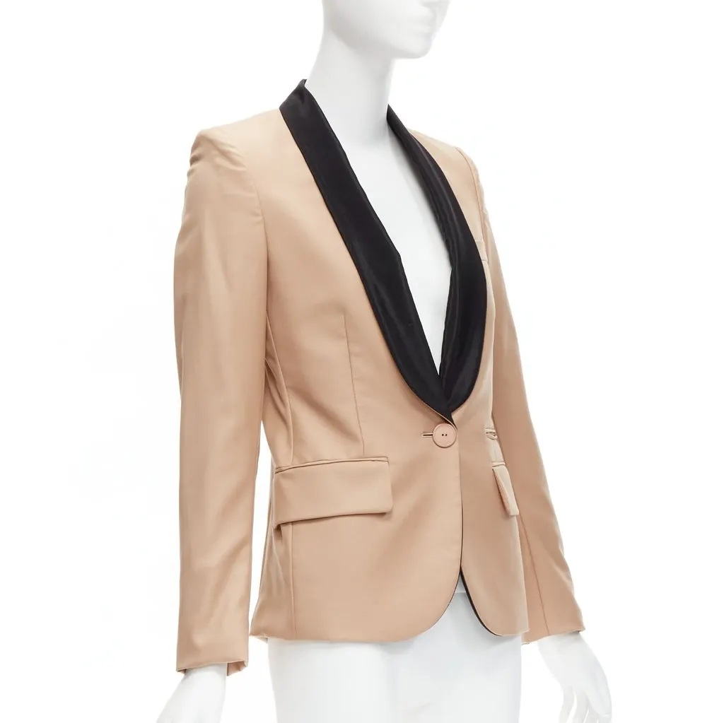 Stella McCartney Nude Multi Tux Blazer Beige Wool Very good - Model View