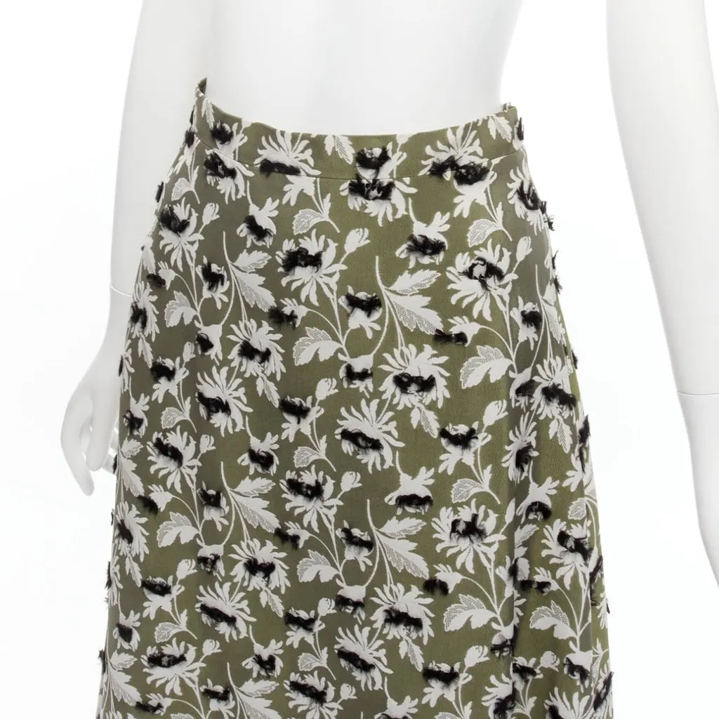 Balenciaga Fringe Floral Skirt Grey Viscose Never worn - Inside View