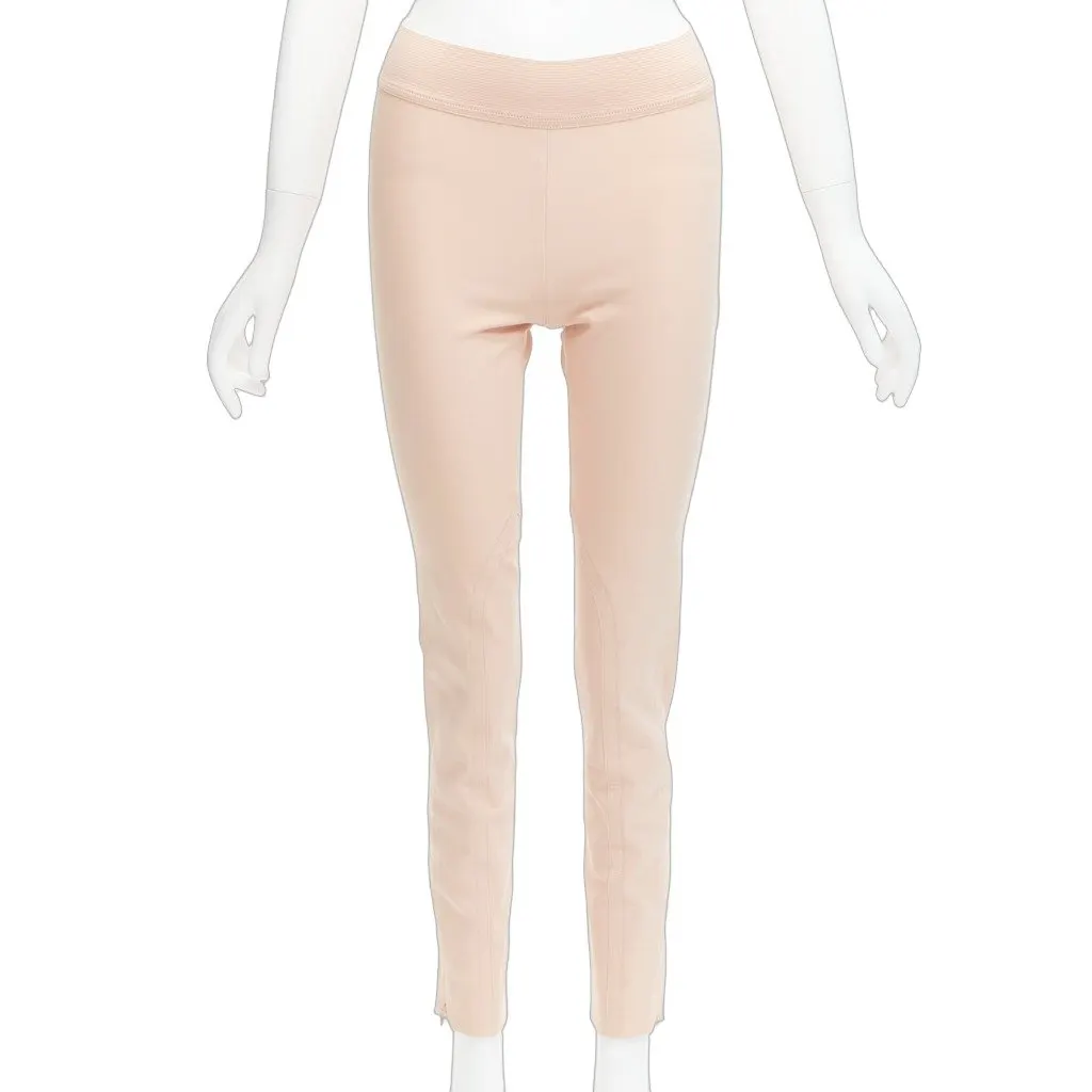 Stella McCartney Elastic Moto Leggings Beige Cotton Never worn - Front View