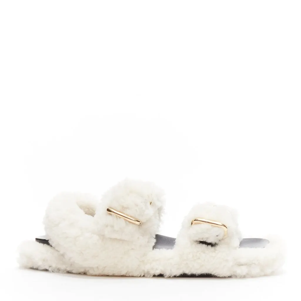 Marni White Fur Sandals White Fur Very good - Back View