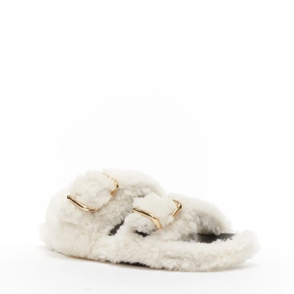 Marni White Fur Sandals White Fur Very good - Inside View