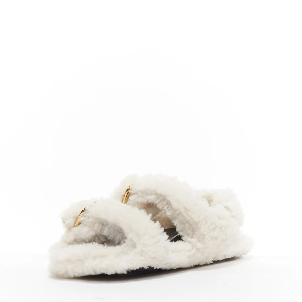 Marni White Fur Sandals White Fur Very good - Box View