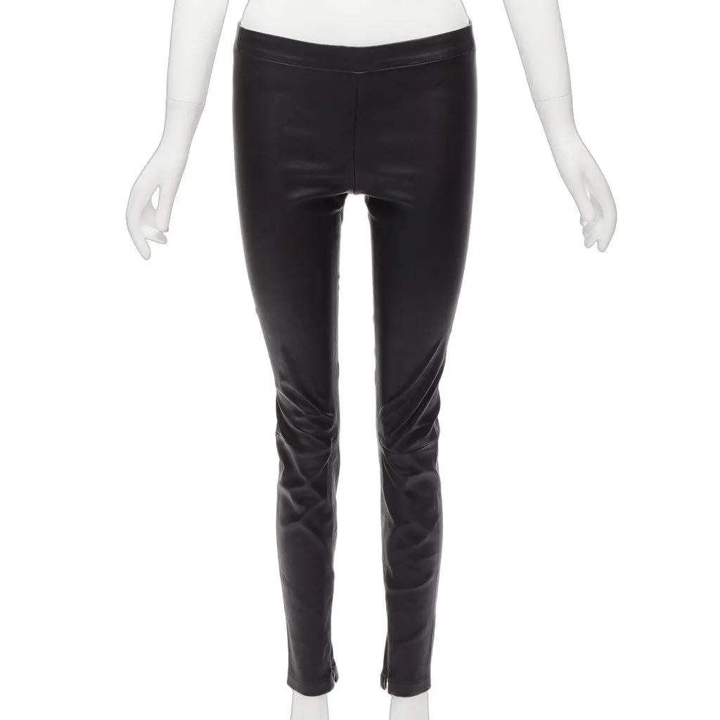 Vince Back Dart Leggings Black Leather Good - Front View
