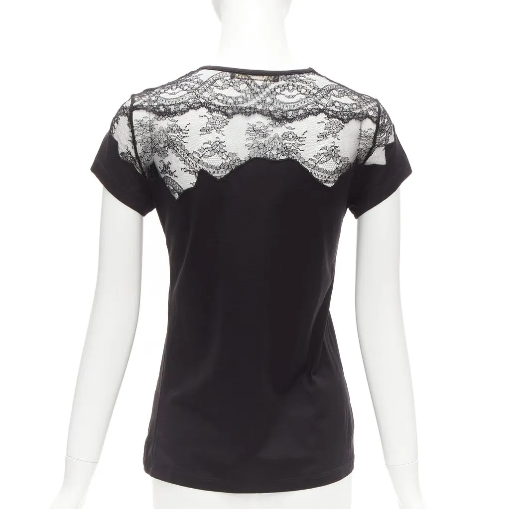 Balenciaga Lace Insert Tee Black Cotton Very good - Box View