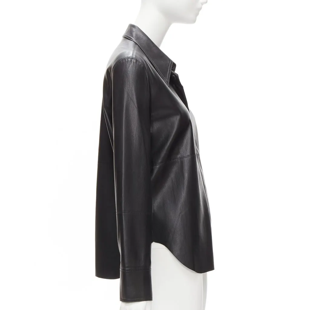 Nanushka Vegan Leather Shirt Black Very good - Model View