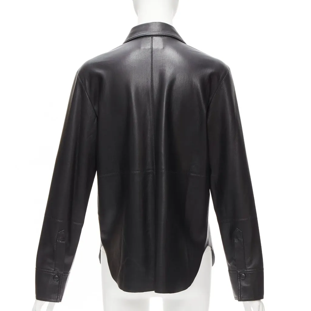 Nanushka Vegan Leather Shirt Black Very good - Box View