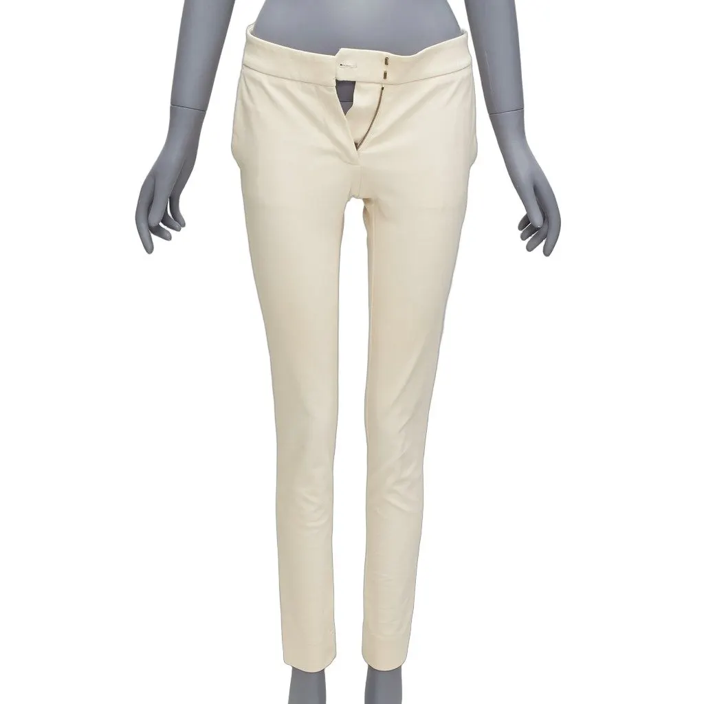 Stella McCartney Stretchy Cropped Pants Ecru Cotton Fair - Front View