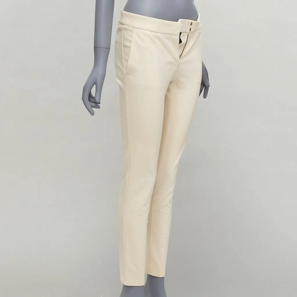 Stella McCartney Stretchy Cropped Pants Ecru Cotton Fair - Inside View