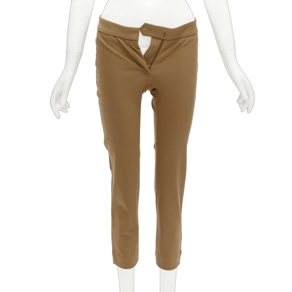 Stella McCartney Brown Cropped Pants Brown Cotton Never worn - Front View