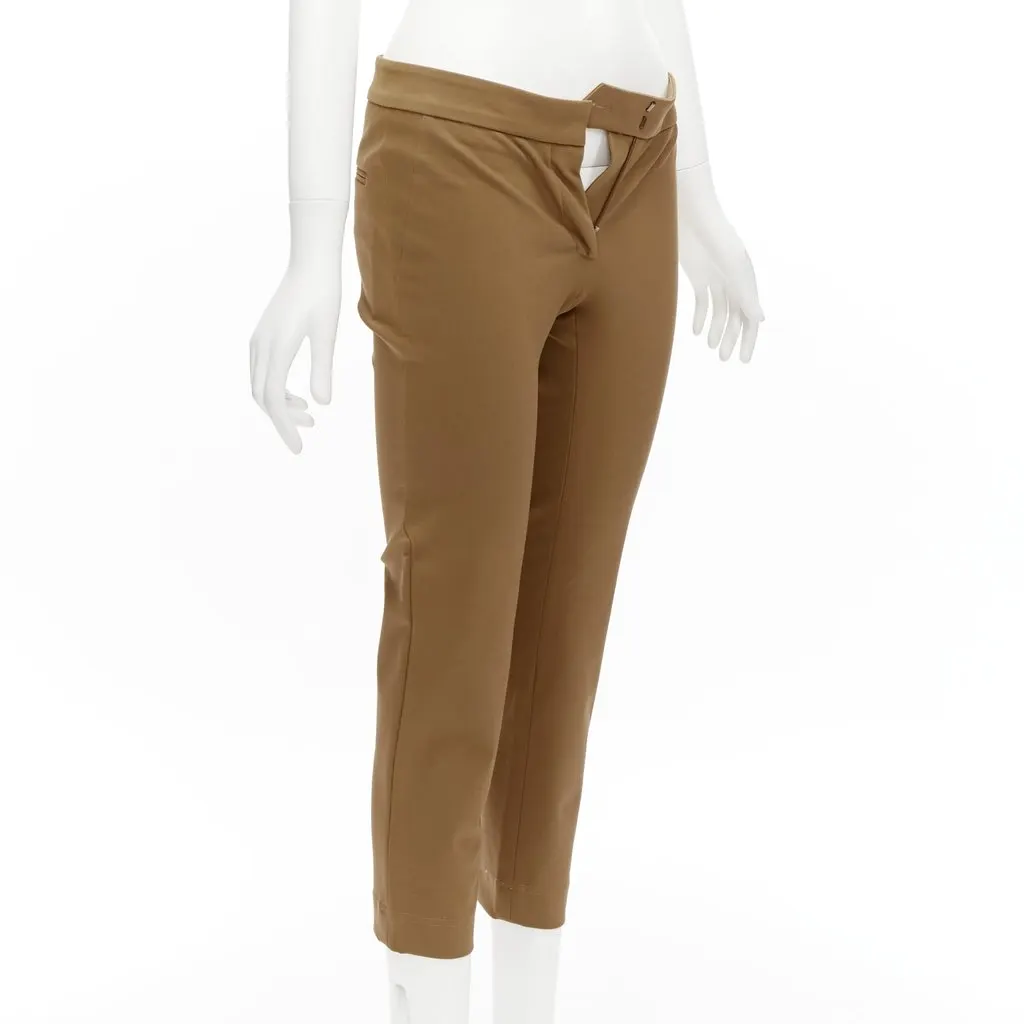 Stella McCartney Brown Cropped Pants Brown Cotton Never worn - Inside View