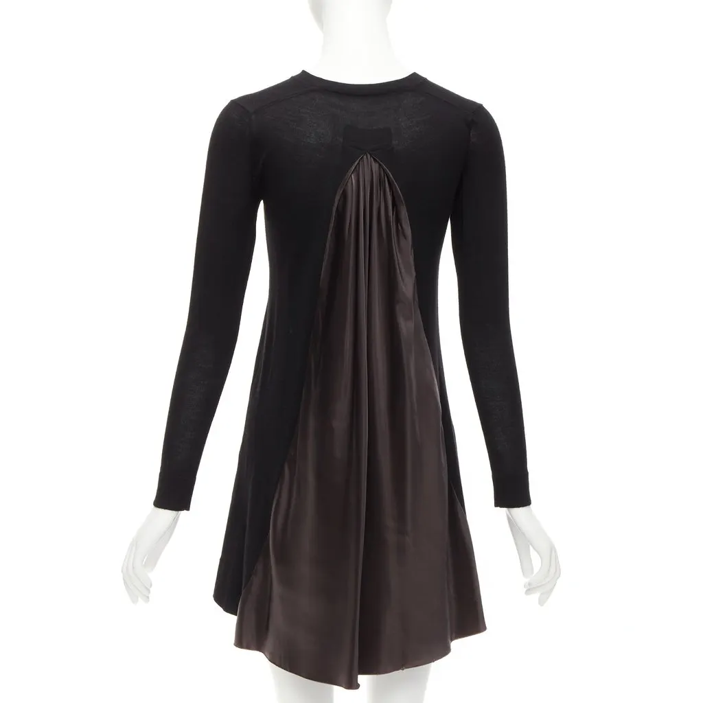Sacai Pleat Back Dress Black Wool Never worn - Box View
