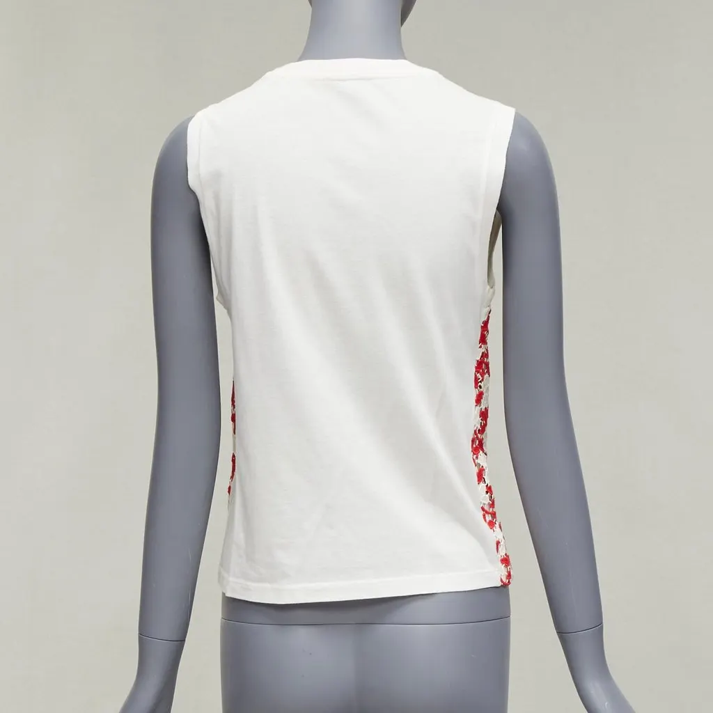 Giambattista Valli Lace Strap Tank Red Cotton Fair - Box View