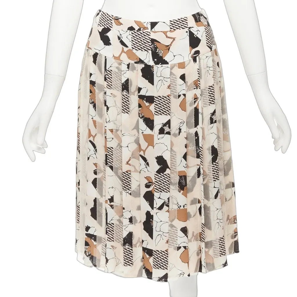 Oscar de la Renta Geometric Pleated Skirt