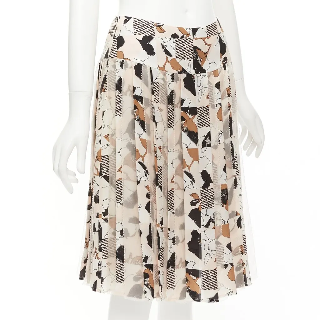 Oscar de la Renta Geometric Pleated Skirt Black Polyamide Never worn - Inside View