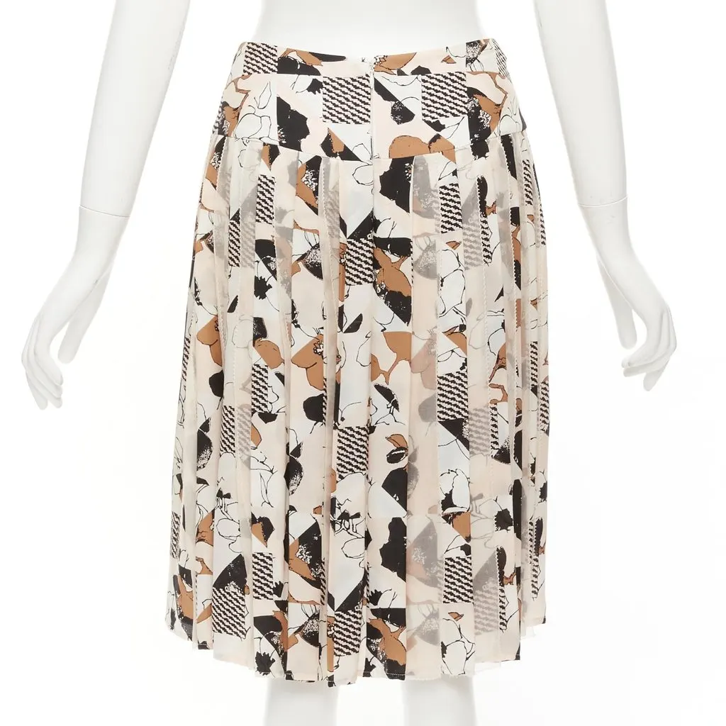 Oscar de la Renta Geometric Pleated Skirt Black Polyamide Never worn - Box View