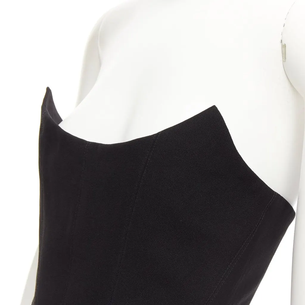 ROZIE CORSETS Boned Corset Top Black Polyester Never worn, with tag - Back View
