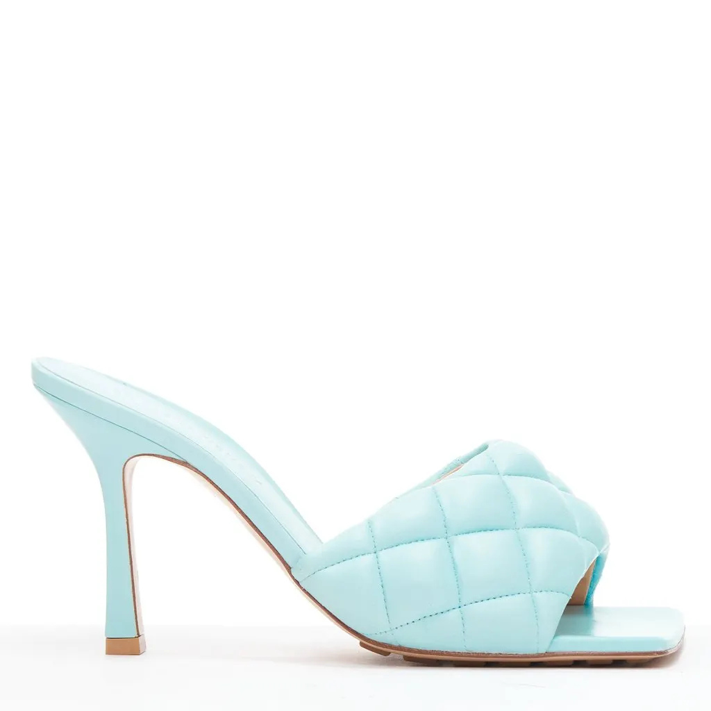 Bottega Veneta Blue Leather Heels Blue Leather Very good - Back View