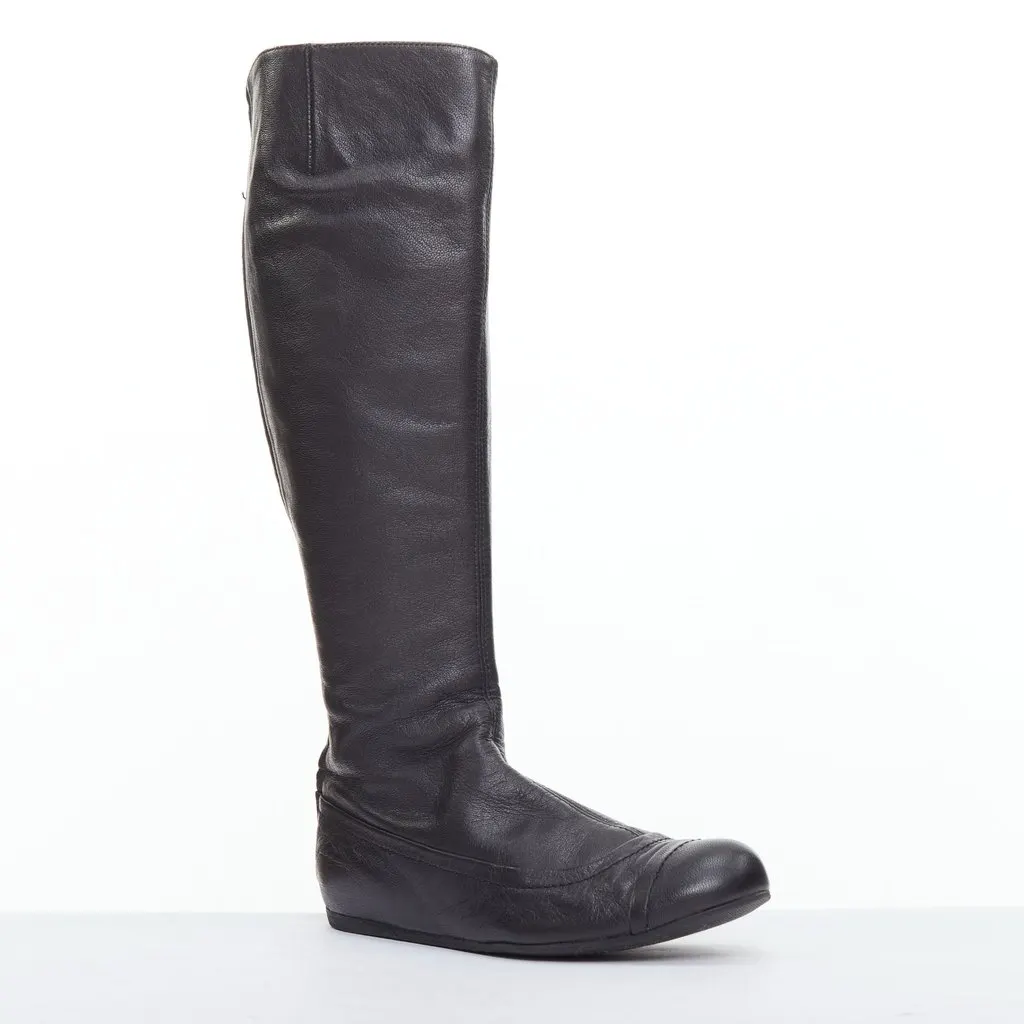 Lanvin Patent Corset Lace Boots Black Leather Very good - Back View