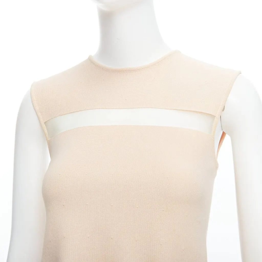 Giambattista Valli Sheer Panel Top Beige Cotton Fair - Back View