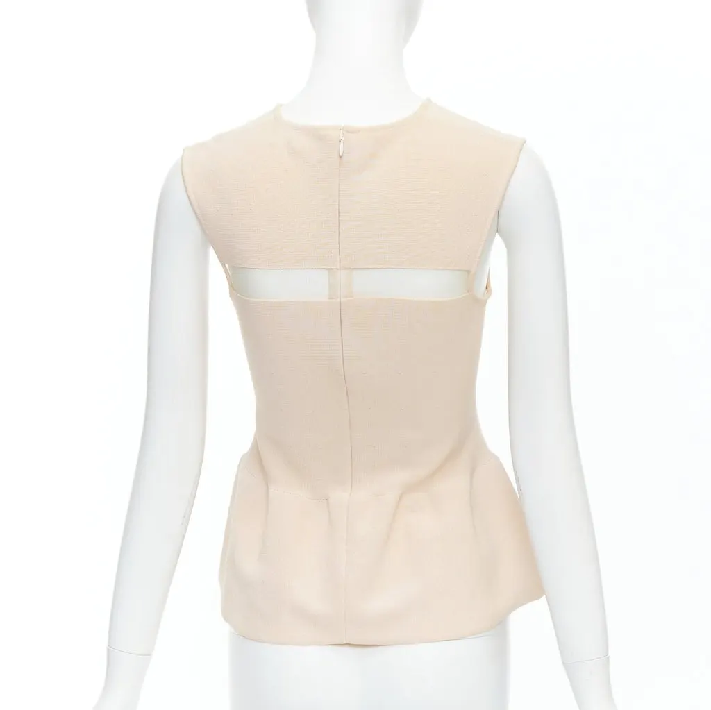 Giambattista Valli Sheer Panel Top Beige Cotton Fair - Box View