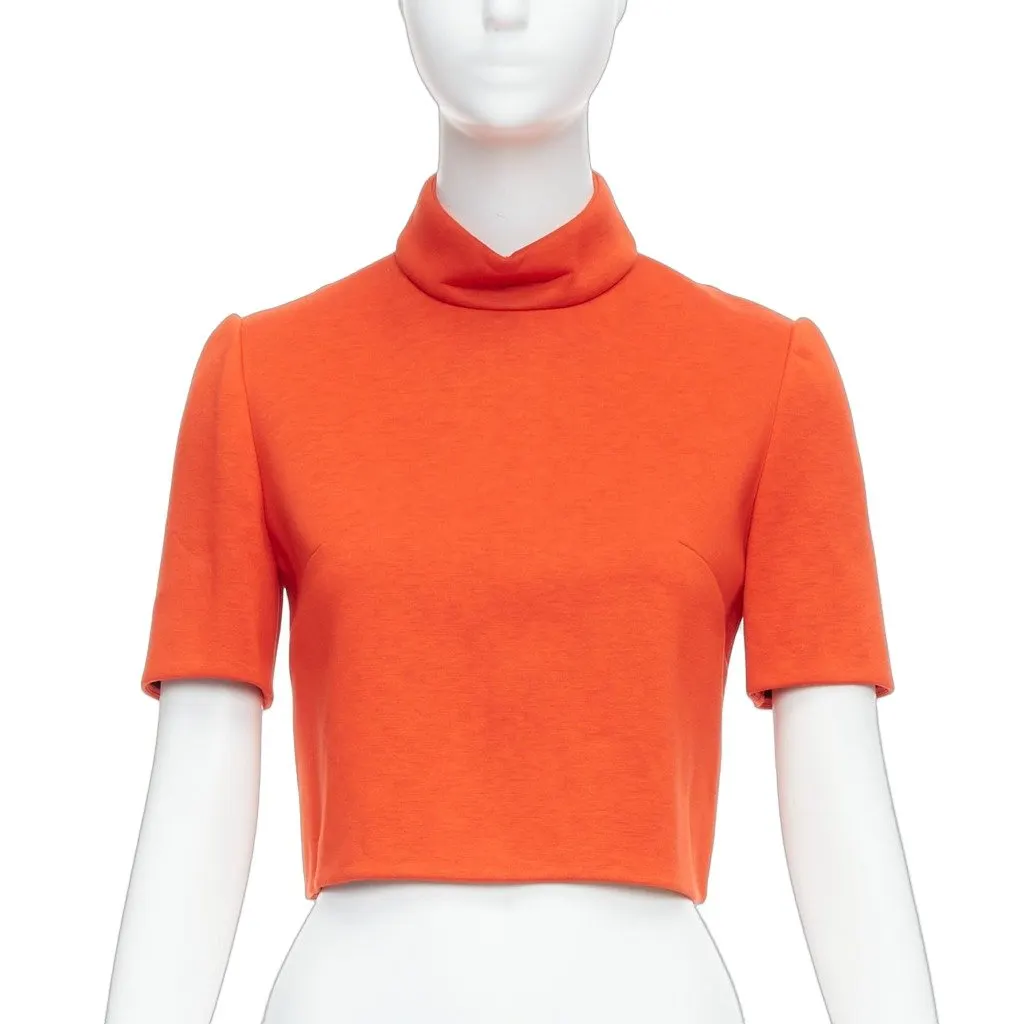 Delpozo Scuba Crop Top Orange Viscose Never worn - Front View