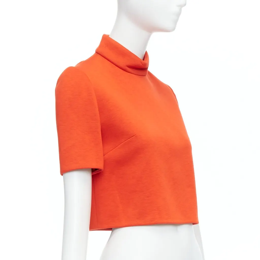 Delpozo Scuba Crop Top Orange Viscose Never worn - Inside View