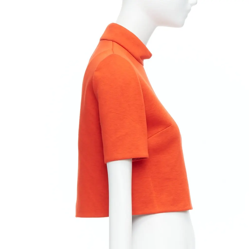 Delpozo Scuba Crop Top Orange Viscose Never worn - Model View