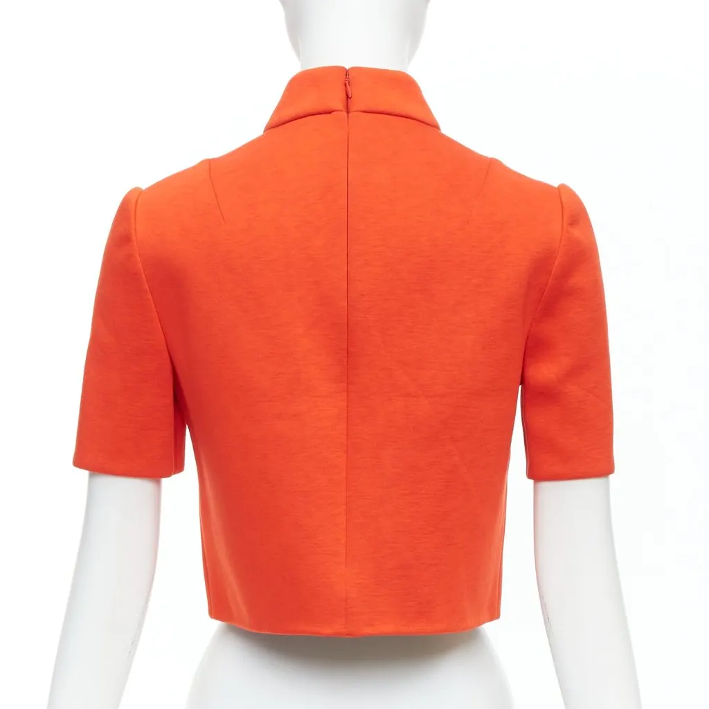 Delpozo Scuba Crop Top Orange Viscose Never worn - Box View