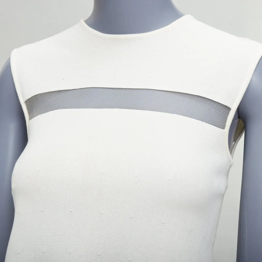 Giambattista Valli Sheer Panel Top Ecru Cotton Fair - Back View