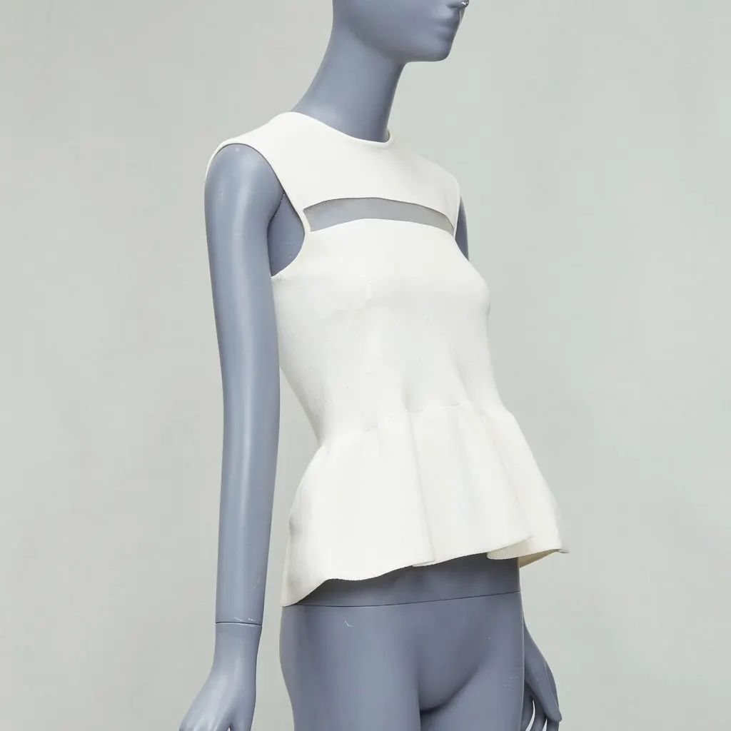 Giambattista Valli Sheer Panel Top Ecru Cotton Fair - Inside View